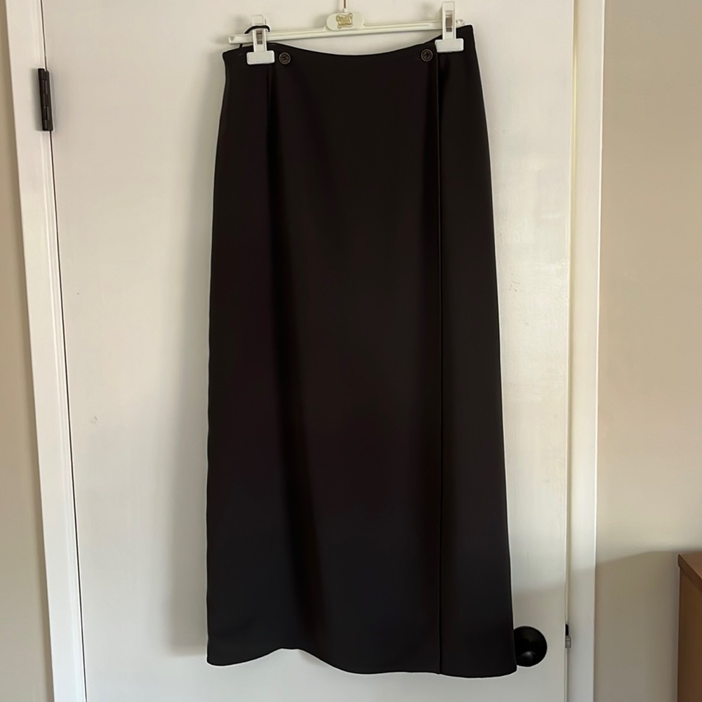 Authentic Hermes Grey Wrap Maxi Skirt